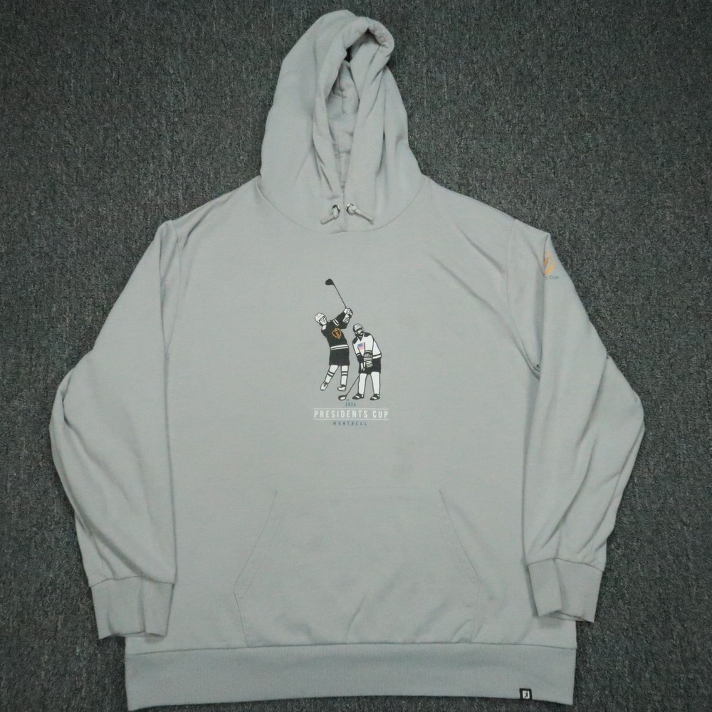 FootJoy Hoodie Mens XXL Gray 2024 Presidents Cup Swing Montreal Golf Pullover